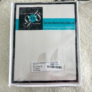 120” long curtain panel, faux linen, color Birch,new in package